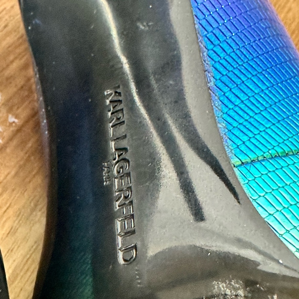 Karl Lagerfeld Royale Multi-Color Animal Print Pointed Toe Pumps Heels 7.5M - Picture 9 of 10